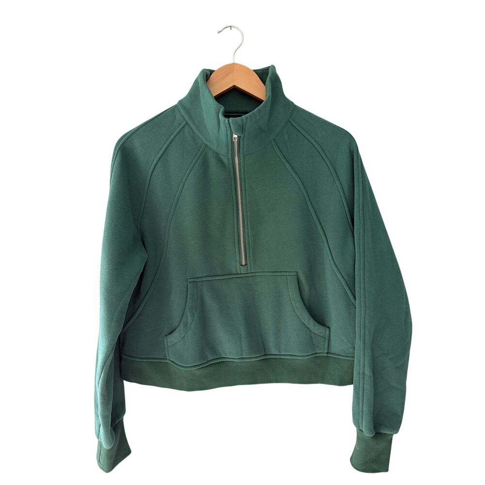 Green Quarter Zip Pullover Sweatshirt Small Golf Tennis Preppy Athleisure